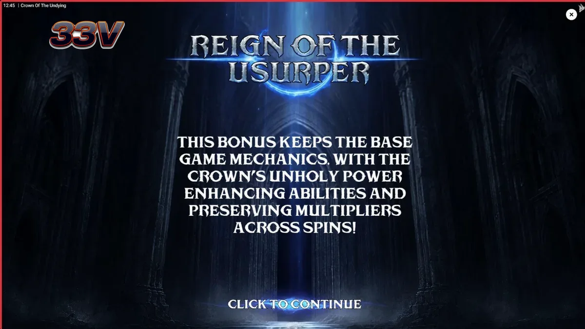 Tampilan visual slot Crown of the Undying dengan tema dark fantasy dan simbol gothic